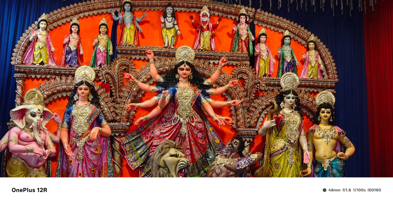Durga Puja celebration with crowd